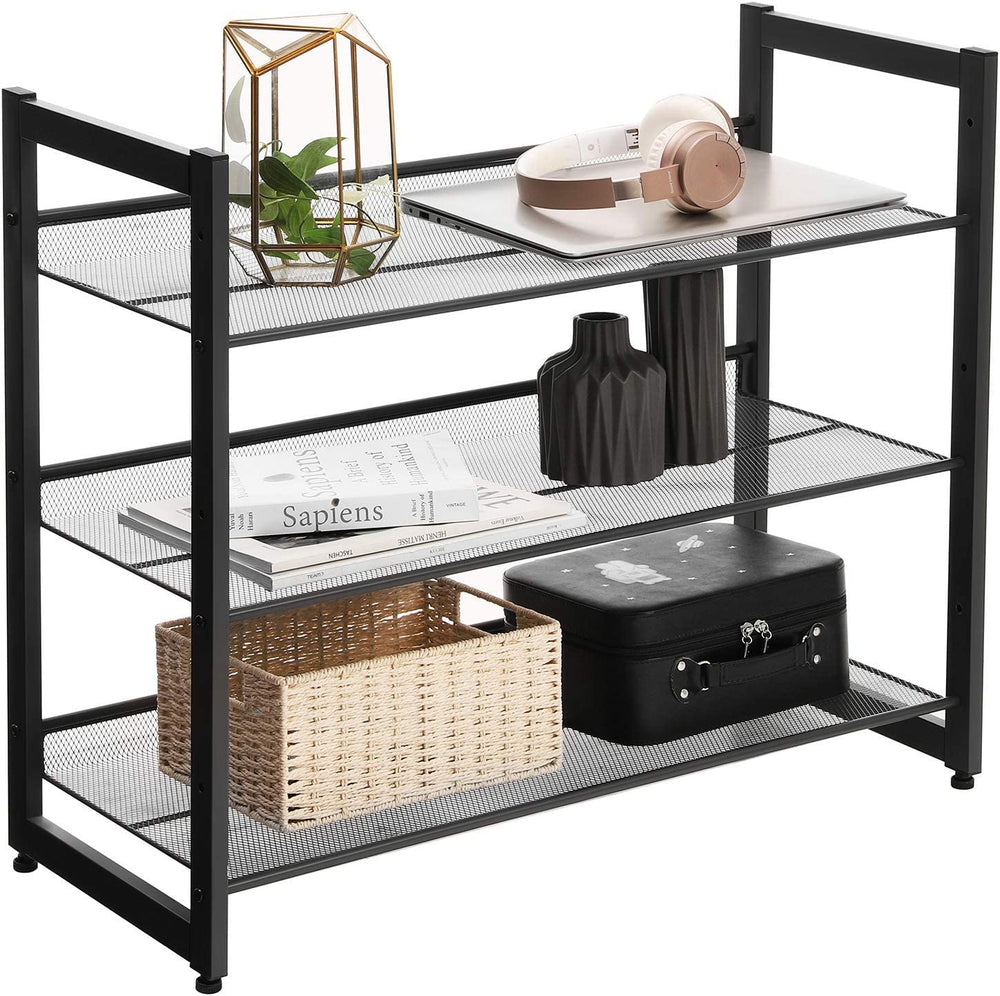 3-Tier Stackable Metal Shoe Rack - Adjustable Shelves - Karrari