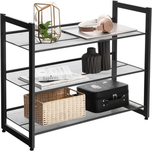 3-Tier Stackable Metal Shoe Rack - Adjustable Shelves - Karrari