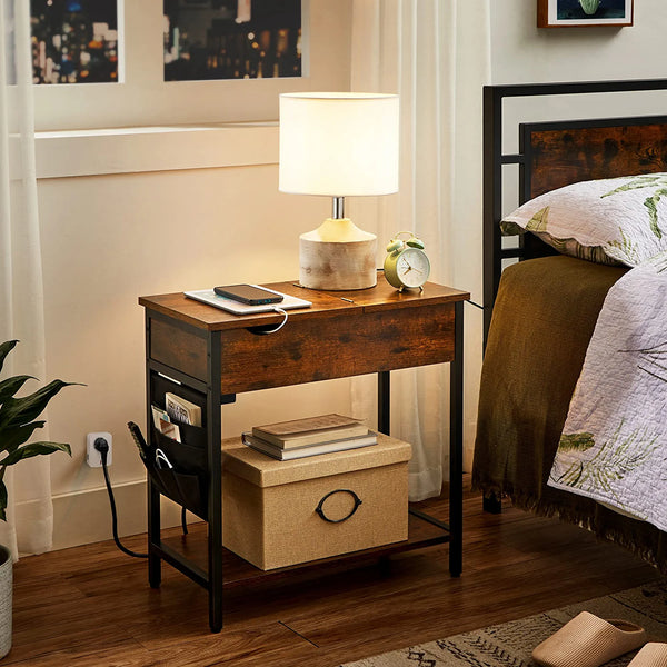 Folding Side Table - Sockets & Fabric Bag - Karrari
