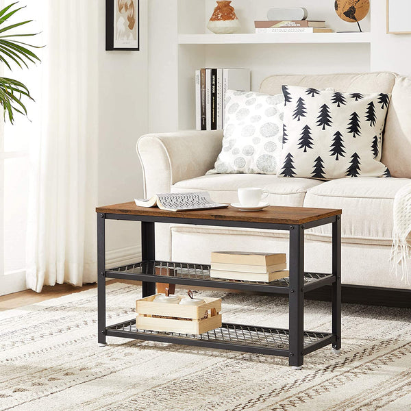 Industrial Shoe Bench with 2 Shelves (Steel Frame) - Karrari