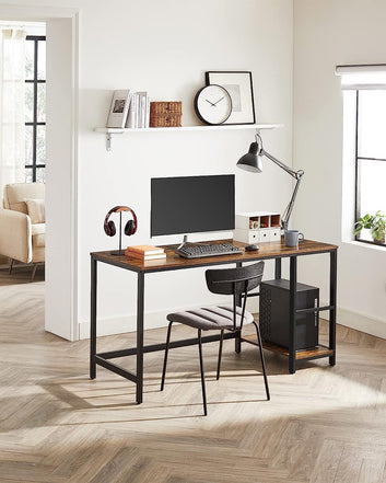 Computer Desk, Writing Desk with 2 Shelves on Left or Right
