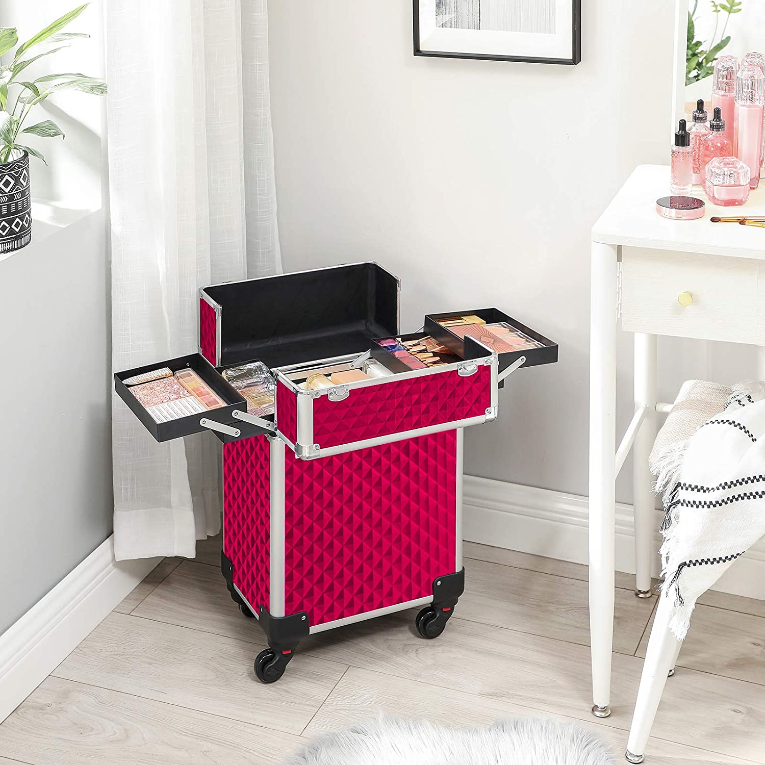 Cosmetic Case Trolley Makeup With
