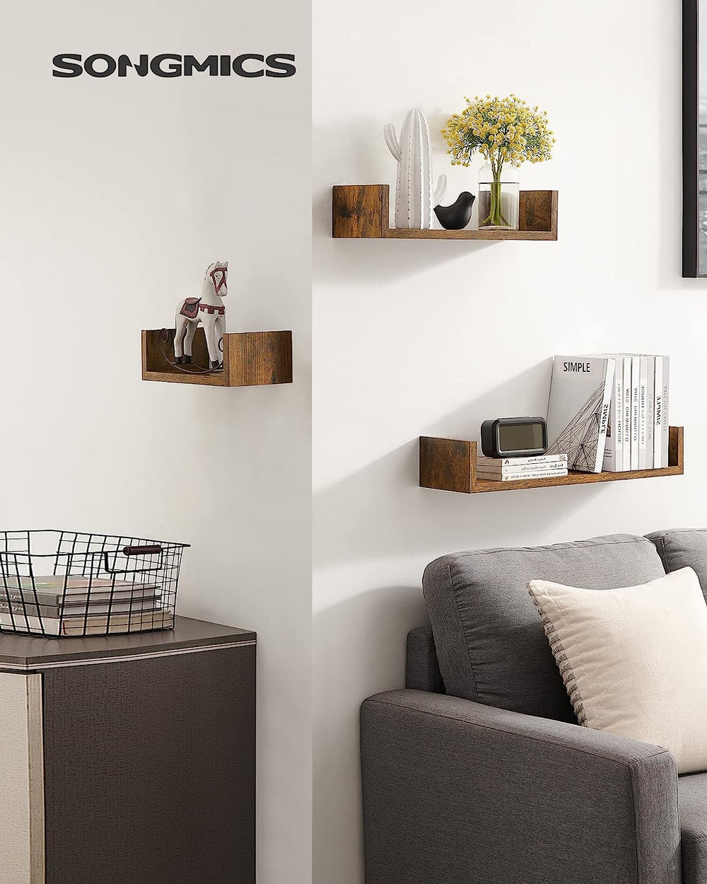 Set of 3 Floating Wall Shelves - Karrari