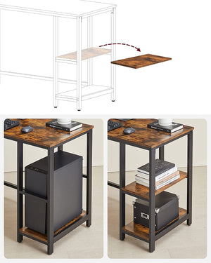 L-Shaped Corner Desk with Storage Shelves - Karrari