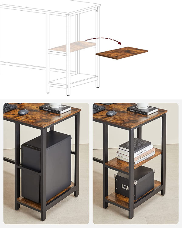 L-Shaped Corner Desk with Storage Shelves - Karrari