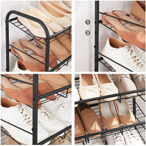4-Tier Stackable Metal Shoe Rack (Holds upto 16 Pairs) - Karrari