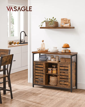 Floor Cabinet with Louvred Doors & Shelves - Karrari