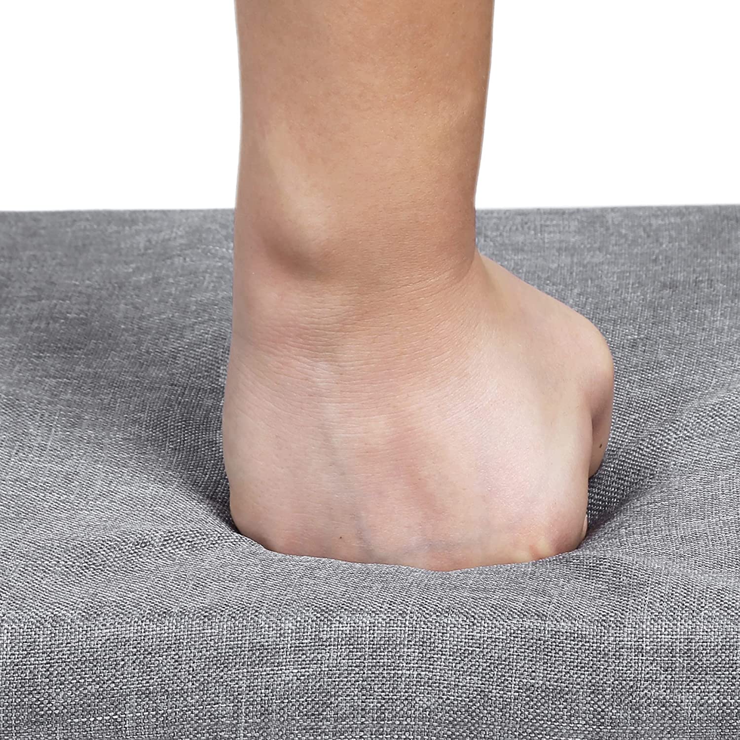 Shoe Bench with Cushion – 10 Compartments, White (104x30x48cm)