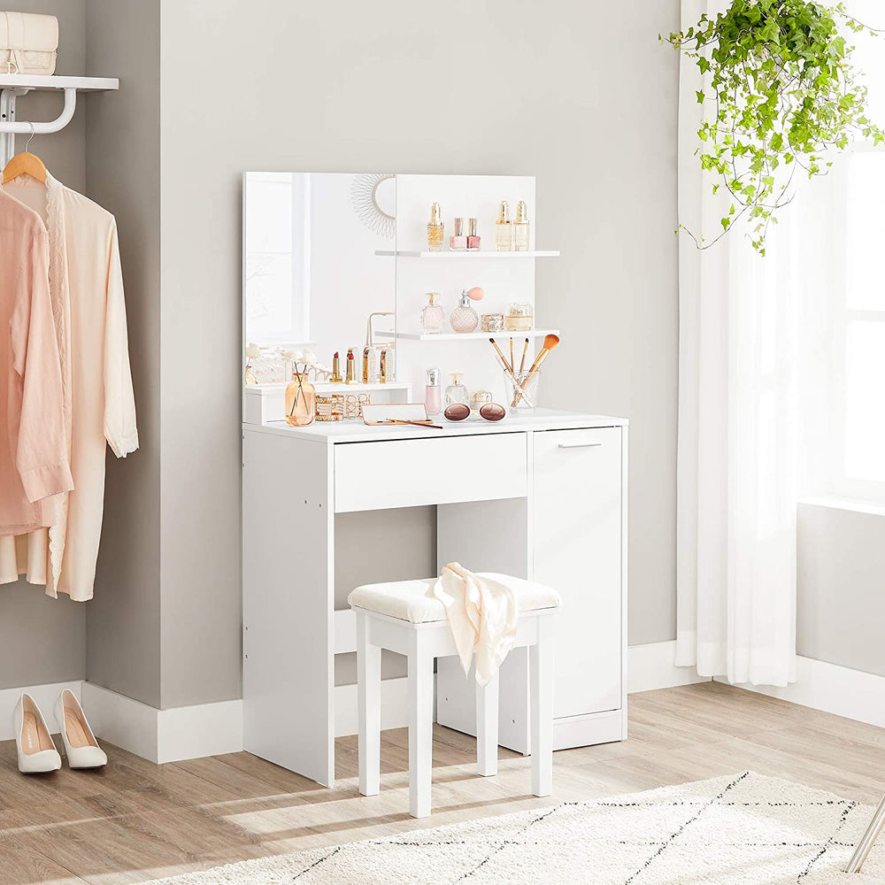 Dressing Table with Mirror, Drawer & Storage - Karrari