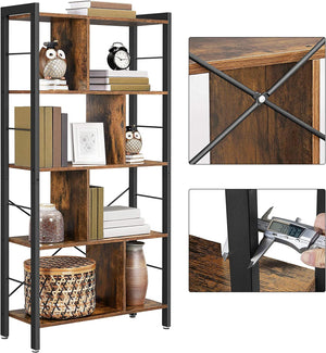 4-Tier Industrial Bookcase - Karrari