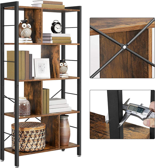 4-Tier Industrial Bookcase - Karrari