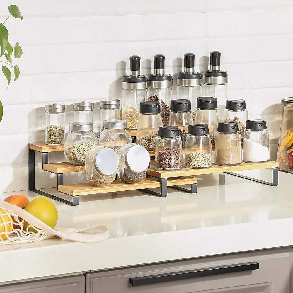 3-Tier Bamboo Spice Rack Set of 2 - Karrari