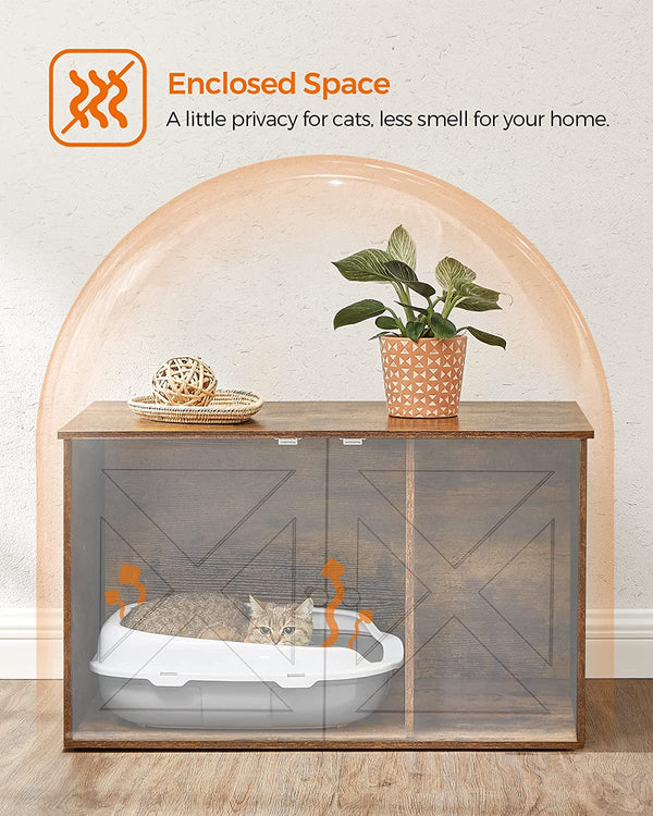 Vintage Cat Litter Tray Cabinet - Doors (Easy Assembly) - Karrari