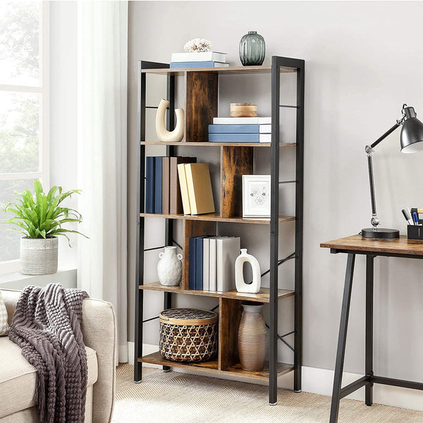 4-Tier Industrial Bookcase - Karrari