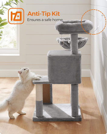 Cat Tree, Cat Tower, Widened Perch for Large Cats, Light Grey