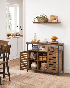 Floor Cabinet with Louvred Doors & Shelves - Karrari