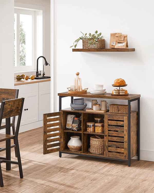 Floor Cabinet with Louvred Doors & Shelves - Karrari