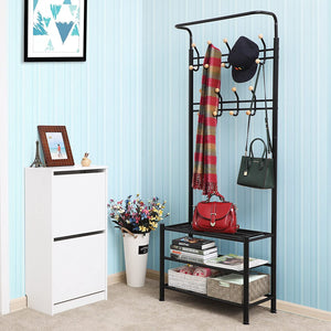 Hall Tree Coat Rack & Shoe Storage - Karrari