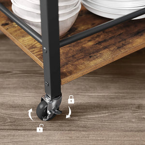 3-Tier Kitchen Serving Cart with Removable Tray - Karrari