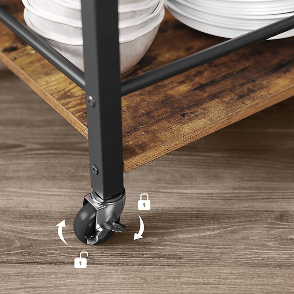 3-Tier Kitchen Serving Cart with Removable Tray - Karrari