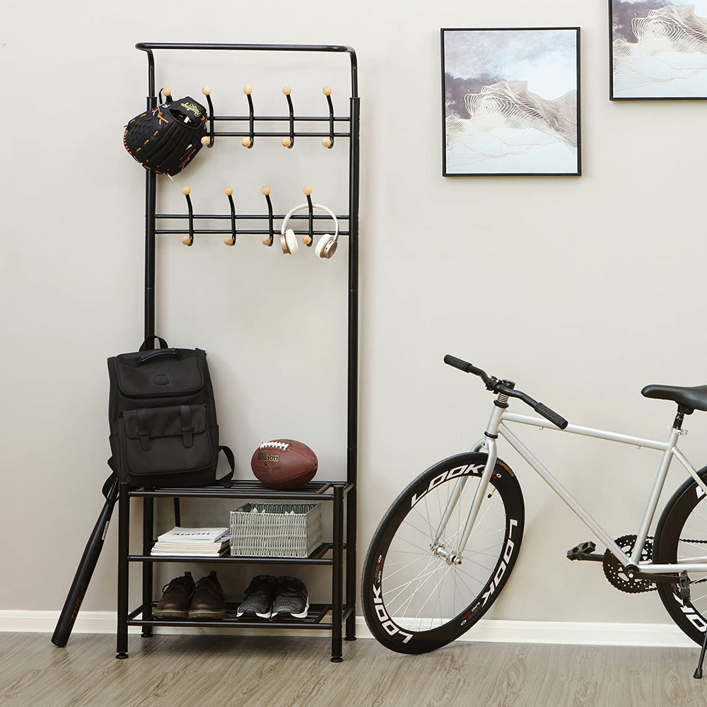 Hall Tree Coat Rack & Shoe Storage - Karrari