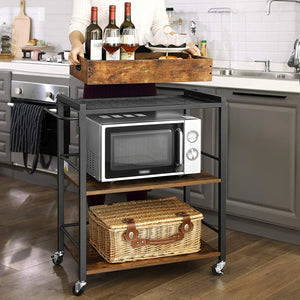 3-Tier Kitchen Serving Cart with Removable Tray - Karrari