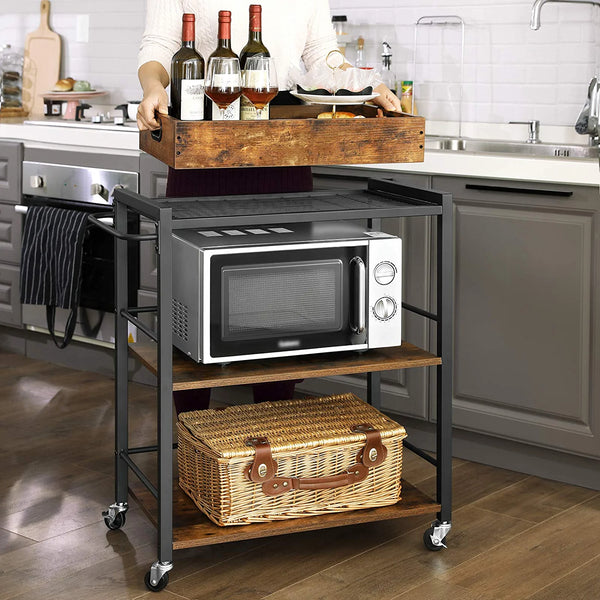 3-Tier Kitchen Serving Cart with Removable Tray - Karrari