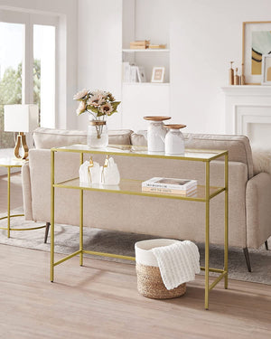 Gold Glass Console Table - Karrari