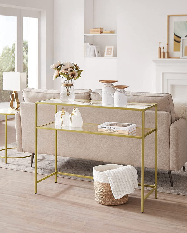 Gold Glass Console Table - Karrari