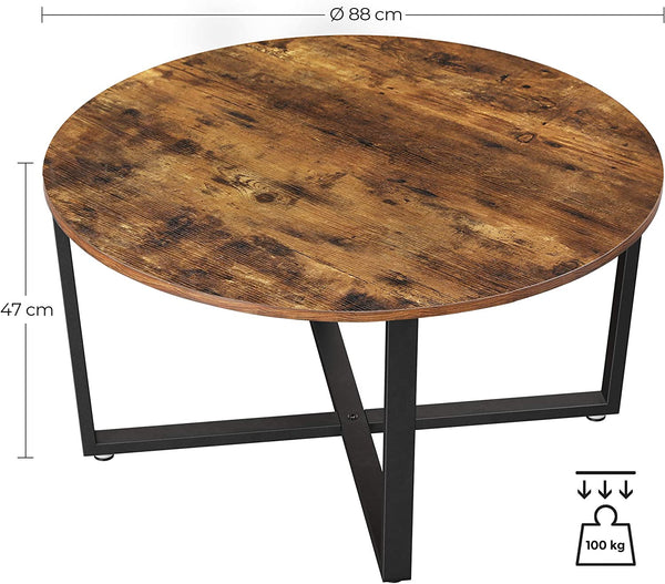 Round Industrial Coffee Table - Karrari