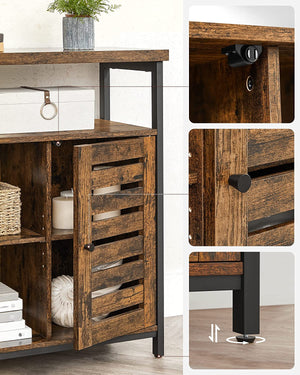 Floor Cabinet with Louvred Doors & Shelves - Karrari