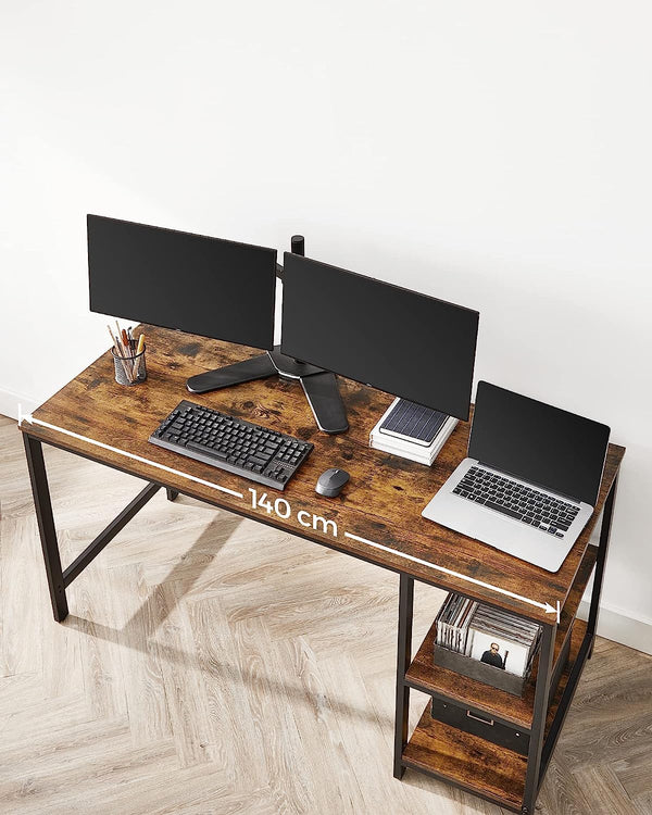 Computer Desk with 2 Reversible Shelves - Karrari