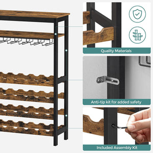 24-Bottle Wine Rack with Glass Holders - Karrari