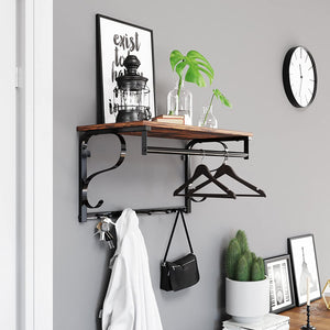 Wall-Mounted Coat Rack with Shelf & Hooks - Karrari