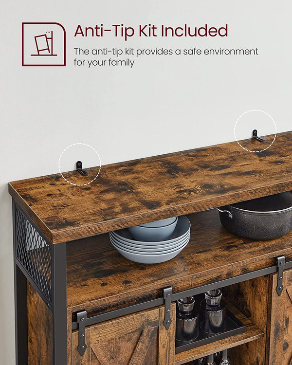 Sideboard with 2 Sliding Barn Doors - Karrari