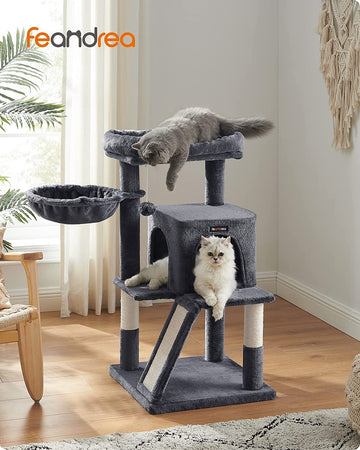 Cat Tree, Small Cat Tower with Widened Perch for Large Cats Indoor, Kittens, 37.8-Inch Multi-Level Cat Condo