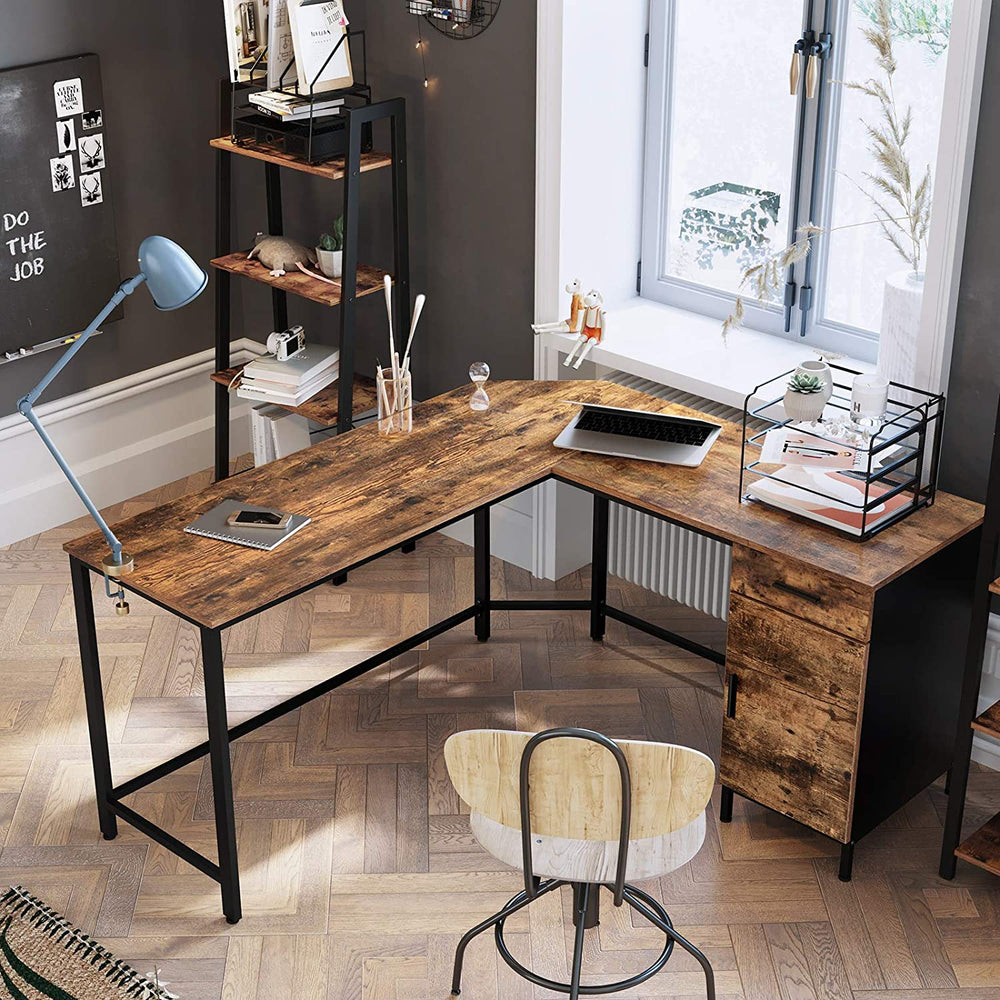 L-Shaped Corner Desk with Storage - Karrari