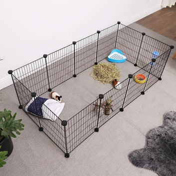 Guinea Pig Playpen, Indoor Rabbit Run Hutch Cage, Large Exercise Enclosure, DIY Metal Modular Fence for Hamster, Pet, Small Animals