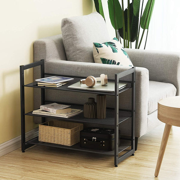 3-Tier Stackable Metal Shoe Rack - Adjustable Shelves - Karrari