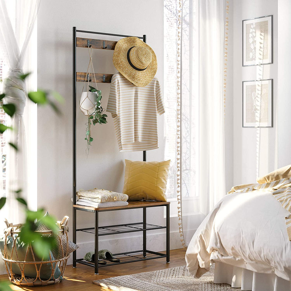 Coat Rack with Bench & Shoe Shelves - Karrari