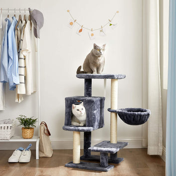 Cat Tree, Small Cat Condo 84 cm, Cat Tower, Smoky Grey