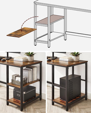 Computer Desk with 2 Reversible Shelves - Karrari