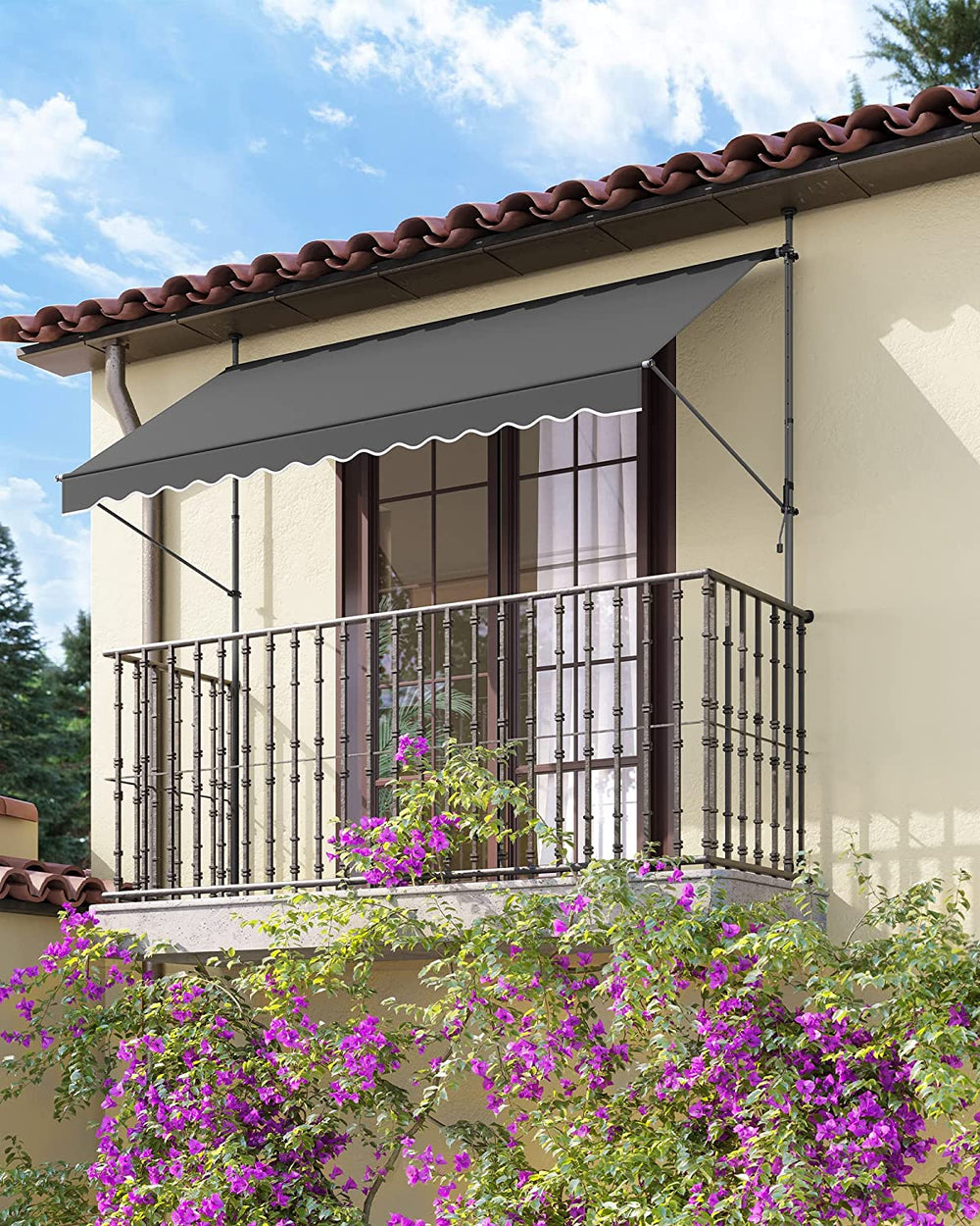 Balcony Sun Awning - Crank Operated, Adjustable Height - Karrari