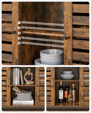 Floor Cabinet with Louvred Doors & Shelves - Karrari