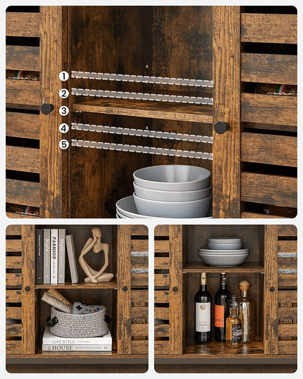 Floor Cabinet with Louvred Doors & Shelves - Karrari