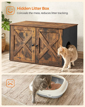 Vintage Cat Litter Tray Cabinet - Doors (Easy Assembly) - Karrari