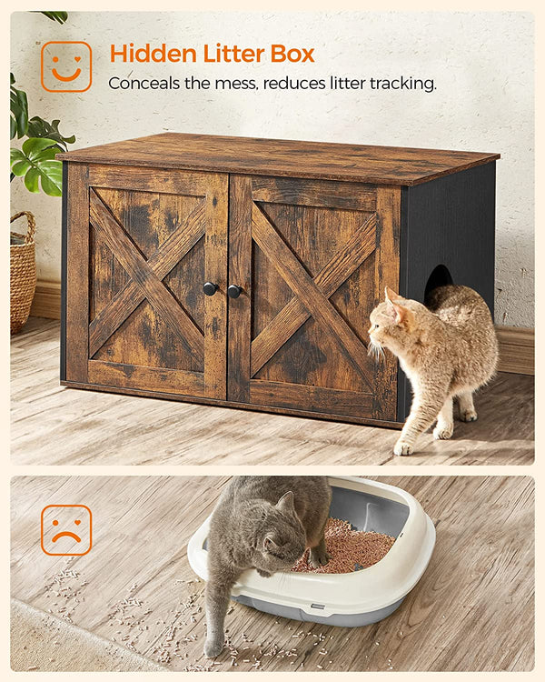 Vintage Cat Litter Tray Cabinet - Doors (Easy Assembly) - Karrari