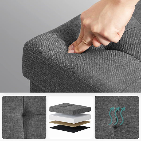 Foldable Storage Bench – Linen Style - Karrari