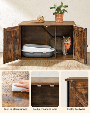 Vintage Cat Litter Tray Cabinet - Doors (Easy Assembly) - Karrari