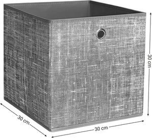 Set of 6 Grey Foldable Fabric Storage Boxes - Karrari